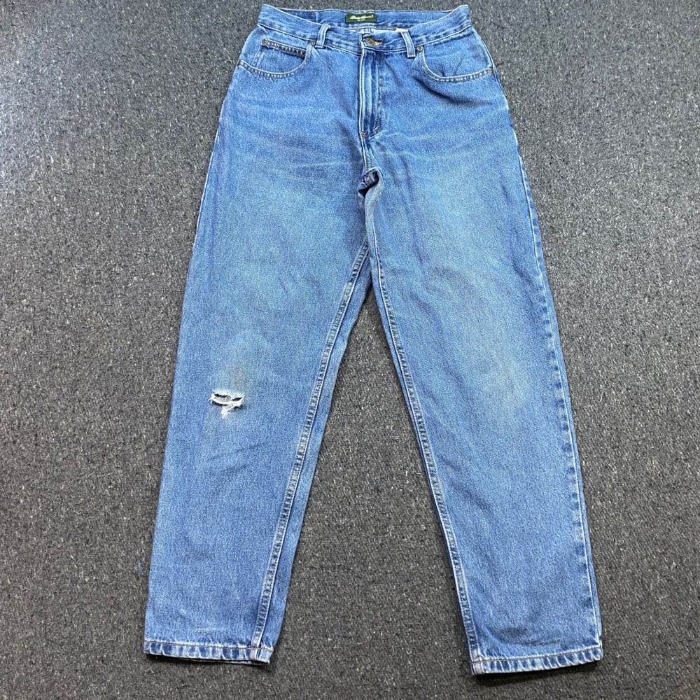 Eddie Bauer Mom Jeans Sz 8 Womens Blue 90s Skater High Waisted Relaxed Straight